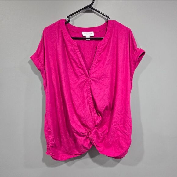 🐢 Marc New York Pink Linen Top XL - Picture 1 of 14